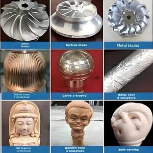 เครื่อง CNC 5แกนสำหรับงานแกะสลักทองแดงอลูมิเนียมที่มีความแม่นยำพร้อมหัวดูดสูญญากาศ550*300มม. - Product Image 5