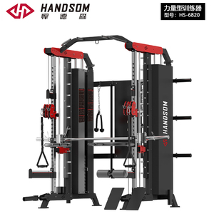 เครื่องออกกำลังกายอเนกประสงค์ HANSOM Gym รุ่น Multi-Functional Fitness Rack Smith Cable Machine ผลิตจากสแตนเลส สำหรับใช้งานเชิงพาณิชย์ เหมาะสำหรับการเพาะกายและการออกกำลังกายกล้ามเนื้อไตรเซ็ปส์ HS - Product Image 2
