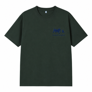 T-shirt personnalisé brodé pour vétérinaires avec silhouette <span class=keywords><strong>de</strong></span> chien et <span class=keywords><strong>de</strong></span> chat, logo sur la poitrine gauche, pour uniforme du personnel des cliniques vétérinaires - Product Image 2