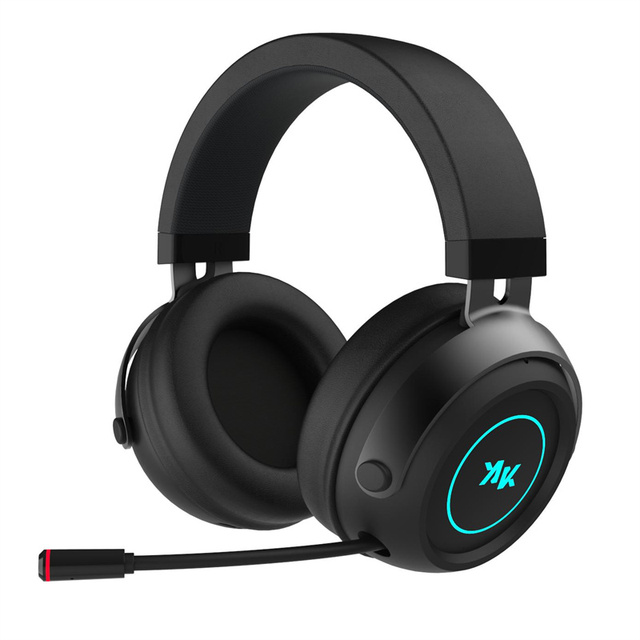 Wireless Gaming Headset RGB Lighting Low Latency Over Ear Headphones ENC Noise Cancelling Mic Type-C Charging