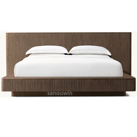 Lit en bois de chêne massif à prix abordable, populaire et très demandé, avec un support robuste, ensemble de meubles de chambre à coucher pour usage domestique