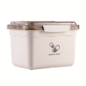 Medicine <b>Chest</b> Plastic <b>Storage</b> Box Set With Lid For Household First Aid Pill Organization Blue Gray PP Material - Product Image 5