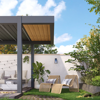 Kit de pergola classique de luxe en aluminium thermolaqué avec supports PVC 4x4, dimensions personnalisables pour jardin
