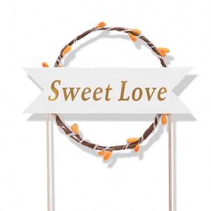 ILOVEYOU พวงมาลัยเรืองแสง LED โรแมนติก, พลาสติกแบบใช้แล้วทิ้งตกแต่งเค้กการ์ดอวยพรวันเกิด - Product Image 3