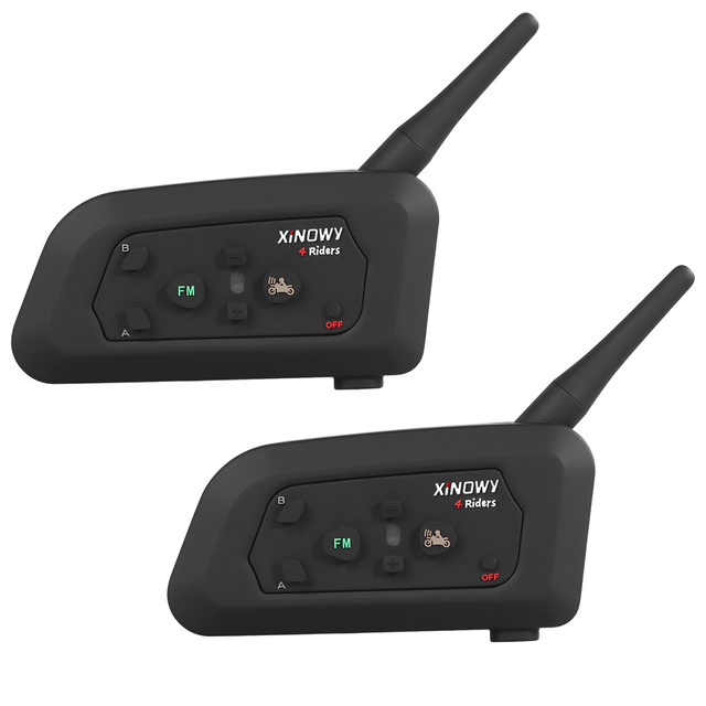 XinoWy V4 Pro Motorbike Helmet Intercom Bluetooth Headset 1200M 4 Riders Full Duplex Intercomunicador Motorcycle Accessories