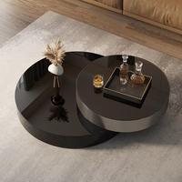 Meja Kopi Mewah Desain Putar Dapat Diperpanjang dan Diangkat, Gaya Minimalis Modern, Atasan Kayu Kaca, Dapat Dilipat, Ramah Lingkungan, untuk Ruang Tamu