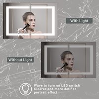 Lemari Cermin Kamar Mandi LED Modern dengan Lampu Vanity Bluetooth untuk Panel Kayu Penuh Bersertifikat UL dengan Rangka MDF untuk Penggunaan Hotel