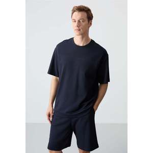 Ensemble de shorts pour homme en coton bleu marine, coupe confortable, basique 85257 - Product Image 4