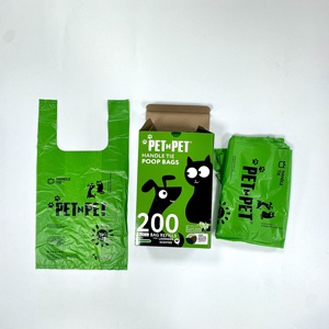 Sacs à crottes de chien biodégradables à base de plantes, extra épais 20 microns, avec distributeur, directement de l'usine - Product Image 3