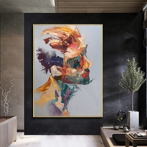 Décoration murale de salon 100% peint à la main Figure <span class=keywords><strong>moderne</strong></span> abstraite <span class=keywords><strong>homme</strong></span> <span class=keywords><strong>Portrait</strong></span> <span class=keywords><strong>peinture</strong></span> à l'huile - Product Image 4