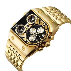 Nouvelle montre à quartz pour hommes à grand cadran avec multiminuterie et alarme caractéristiques boîtier en acier or lumineux style décontracté - Product Image 5