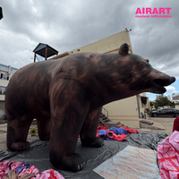 Ours brun gonflable géant réaliste, imprimé numériquement sur mesure, modèle d'animal sauvage gonflable pour la décoration de zoos, parcs, événements et expositions