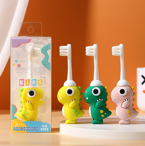 Spazzolino a setole morbide per bambini di età compresa tra 2 e 10 anni grazioso Design dinosauro per uso delicato dei denti a casa - Product Image 1