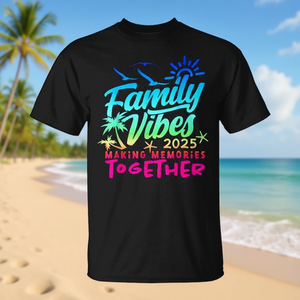 T-shirts Assortis Family Vibes 2025 – Tenue de Plage pour Vacances d'Été - Product Image 3