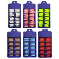 100 Uñas Postizas Mate Tipo Ataúd, Uñas de Gel Suave con Acabado Esmerilado, Puntas de Uñas Artificiales de Cobertura Completa, Desmontables