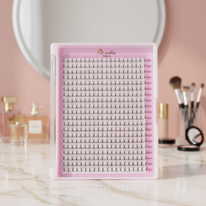 NQ vente en gros de haute qualité cheveux synthétiques éventail extensions de cils individuels faits à la main naturel long naturel doux 2025 - Product Image 1