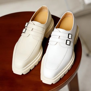 Chaussures décontractées polyvalentes pour hommes en cuir véritable à semelle épaisse style luxe 2026 pour mariage et affaires - Product Image 3