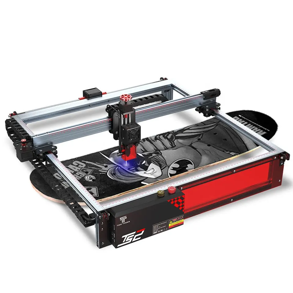 TWOTREES Wood Plastic automatic carving Laser Engraving Machine with 10W laser tube and 400*400mm Engraving Size laser cutter