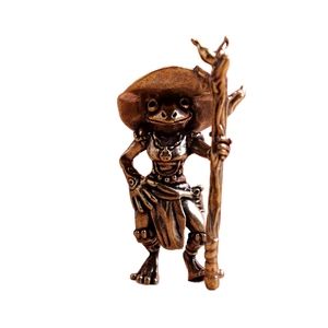 Décoration de bureau rétro, cadeau culturel, artisanat, ornement - 1 pièce, statue de crapaud gardien debout en laiton - Product Image 4