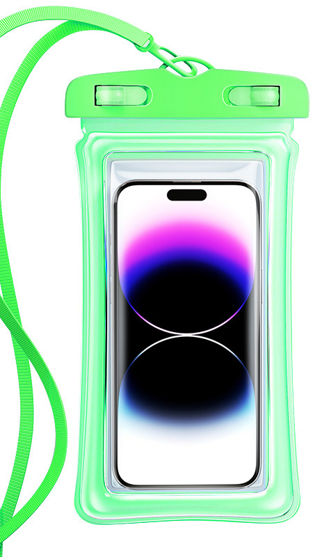 Bubble phone waterproof bag, green.