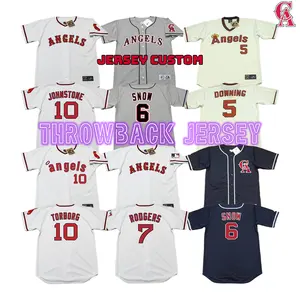 Men California 5 Brian Downing 6 J.t. Snow 7 Buck Rodgers 10 Jay Johnstone Jeff Torborg Throwback Baseball Jersey Stitched S-5xl
