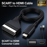 Câble adaptateur SCART vers HDTV amélioré 1080p PAL NTSC SECAM pour TV DVD VCR Console