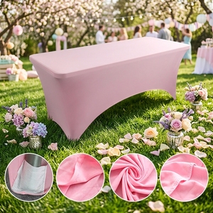 Nappe carrée en polyester multicolore, extensible, sans plis, écologique, ajustée, pour la maison, les mariages et les banquets (vente en gros) - Product Image 3
