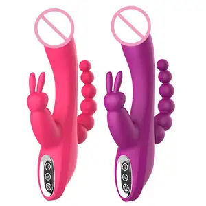 Vibratore del coniglio del masturbatore femminile di alta qualità giocattoli del sesso vibratore di stimolazione del clitoride del punto G della Vagina