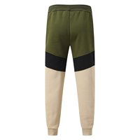 Conjunto Deportivo de Sudadera con Capucha y Pantalones con Cordón para Hombre, Color Naranja y Negro, Bloques de Color Sólido, Manga Larga, Casual, Invierno, Grueso