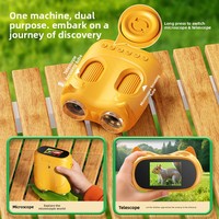 2-in-1 Children Telescope Educational Toy High-Definition Photo Video Recording Portable Outdoor Use Equipped Microscope