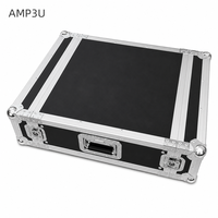 Flight case robuste AMP3U 3U ATA pour amplificateur 3 bacs, profondeur 27,95 pouces, double couvercle, pour amplificateur de puissance et équipement audio