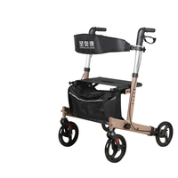 Aides à la marche à roulettes Offre Spéciale pour les personnes âgées handicapées en alliage d'aluminium pliant Absorption des chocs Handcart