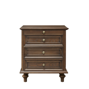 Farmhouse Nightstands Set Of 2 With 4 Drawers Wood Storage Side Tables Large End Table With Hidden <b>Pull</b> <b>Out</b> <b>Shelf</b> - Product Image 4
