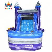 Castillo Inflable OEM con Tobogán y Pancarta Personalizada Gratuita, Tendencia Coreana, en Venta y Alquiler para Fiestas