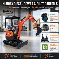 Mini Excavator Diesel Baru 2026, 2 Ton hingga 2,5 Ton, Excavator Crawler Pertanian 20 Ton dengan Mesin Kobota untuk Halaman Belakang