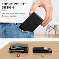 Dompet Kartu Kredit Bisnis Minimalis Anti-RFID dengan Kantong Uang dan Tempat Kartu Logam untuk Uang Kertas