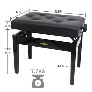 BA212 Bangku Keyboard Bangku <span class=keywords><strong>Piano</strong></span> Bangku Penyimpanan Ganda Tinggi Dapat Disesuaikan Kayu untuk <span class=keywords><strong>Piano</strong></span> Elektronik - Product Image 2