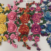 Appliques en strass et sequins en cristal, patchs en feutre avec pierres précieuses - Faits à la main, 3D, à coudre pour sacs et vêtements