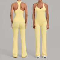 Ensemble de yoga pour femmes, 2 pièces, taille haute, effet push-up, tenue de sport respirante et à séchage rapide, vêtements de yoga