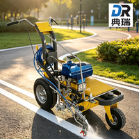 Marqueur de lignes à pulvérisation froide électrique rechargeable, dispositif à roues de type poussé pour le marquage des parkings, des pistes et des routes