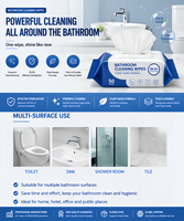 Lingettes nettoyantes multi-surfaces pour salle de bain, lingettes sanitaires jetables à nettoyage rapide pour la maison, l'hôtel et les toilettes