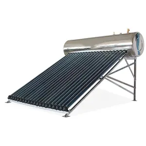 Integrated pressure all stainless steel solar water heater with heat pipe