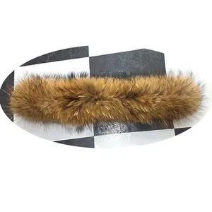 Factory Winter Hot Sale Coat Collar Luxury Soft Warm Fluffy Detachable Real Raccoon Fur Collar