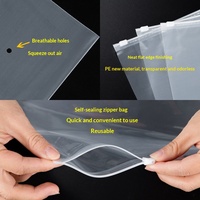 Sacs en polyéthylène transparents biodégradables avec fermeture éclair, logo personnalisé, finition mate givrée, refermables, pour vêtements, avec logo imprimé pour les chaussettes