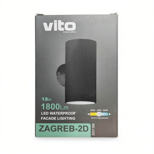 Applique murale extérieure LED noire 18W 1800lm IP65 3CCT - Product Image 3