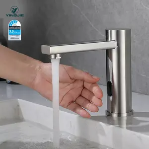 Wholesale CE Rohs Touchless Sensor SUS304 tapware Inductions Bathroom Sink Automatic Mixer Faucet Shower in Brushed