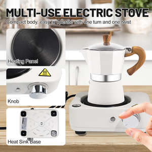 Custom 7-in-1 Stovetop Camping Coffee Maker Espresso Moka <b>Pot</b> Gift <b>Set</b> with Manual Coffee Grinder - Product Image 3
