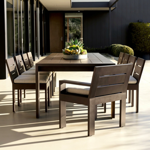 Sillón de aluminio para comedor exterior, resistente a la intemperie, con recubrimiento en polvo, para jardín, ideal para hoteles y resorts modernos. - Product Image 1