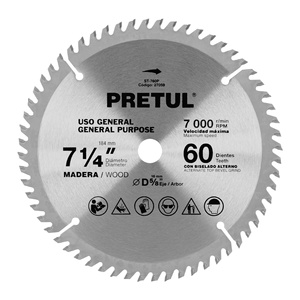 ST-760P Pretul 7-1/4 \ "in acciaio al carbonio di qualità industriale lama per sega a punta in legno 60 denti 5/8 \" centro OEM bianco personalizzabile - Product Image 2