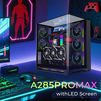 Mollyshines NOUVEAU Design Boîtier PC de jeu Châssis ATX USB3.0 Mid Tower Desktop avec écran LCD Verre Noir Boîtier PC Cabinet Cpu